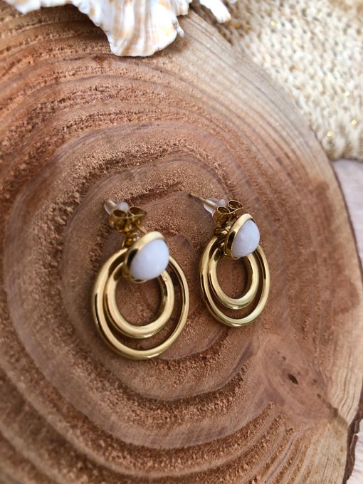 Boucles d oreilles Anne  Blanche