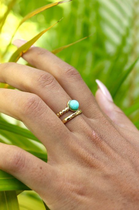 Bague Melya  Vert d eau