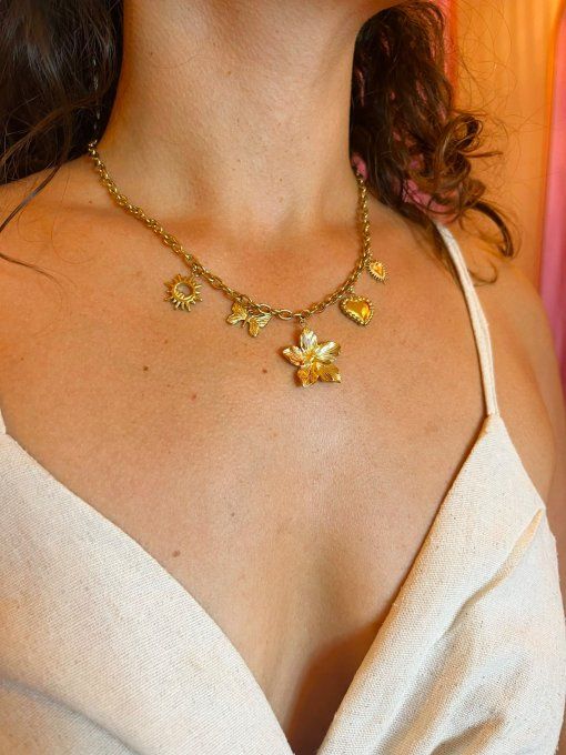 Collier Fleur Coeur
