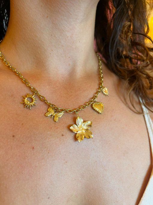 Collier Fleur Coeur