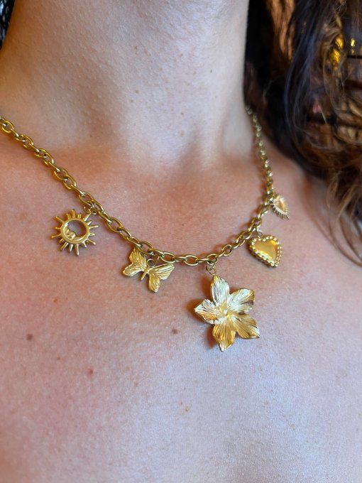Collier Fleur Coeur