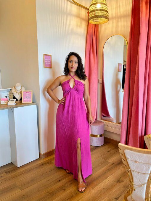 Robe Maya Gaze de coton - Magenta