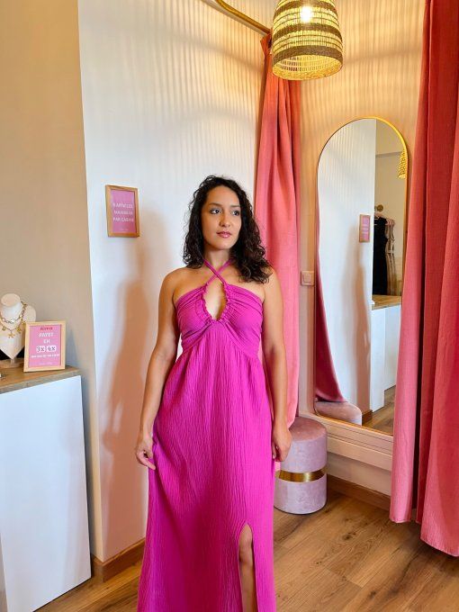 Robe Maya Gaze de coton - Magenta