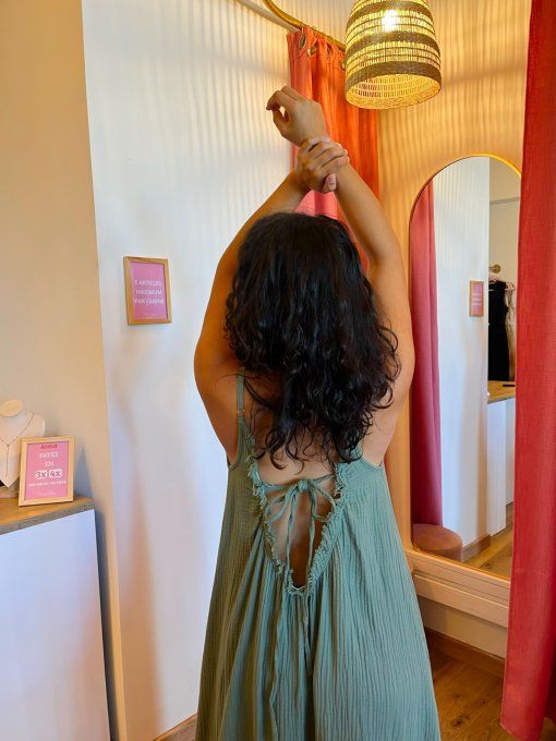 Robe Wendy Kaki Gaze de coton