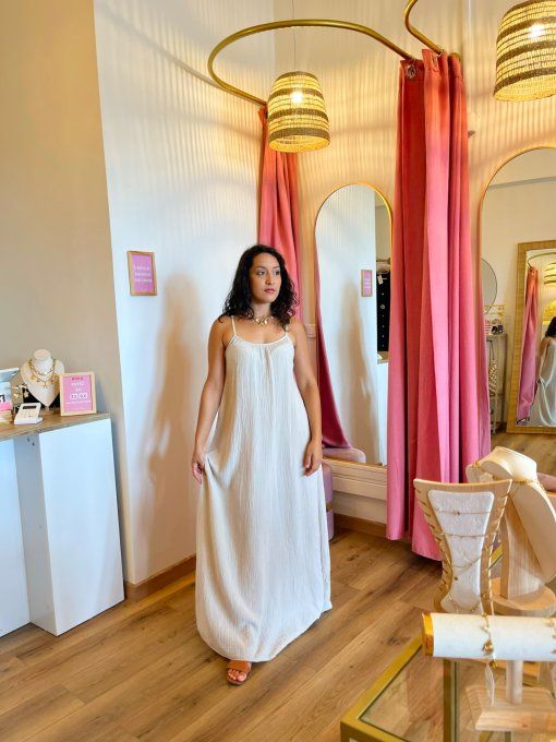 Robe Wendy Beige Gaze de coton