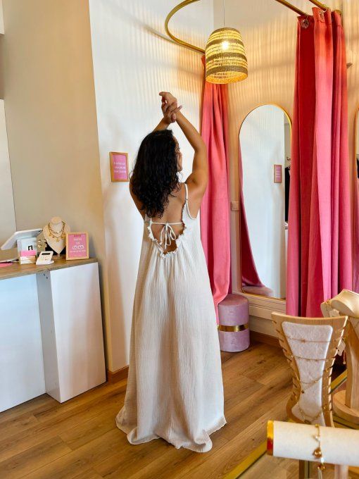 Robe Wendy Beige Gaze de coton