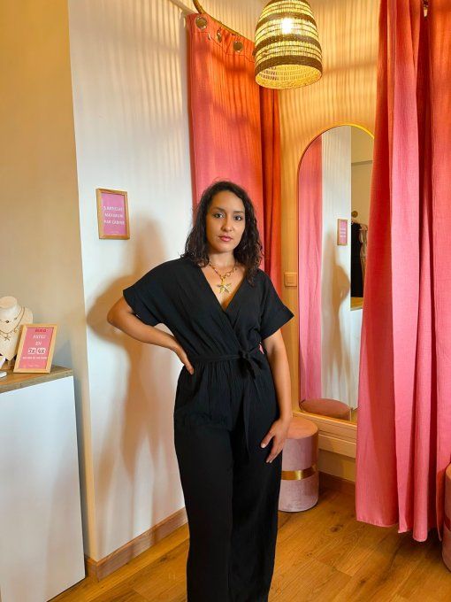 Combinaison Jenna Noire - Gaze de coton 