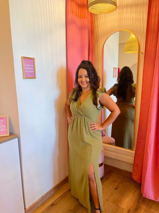 Robe Audrey - Gaze de coton KAKI