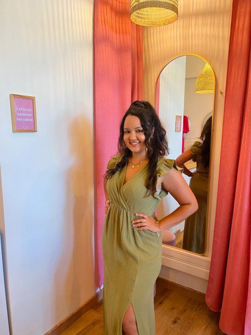 Robe Audrey - Gaze de coton KAKI