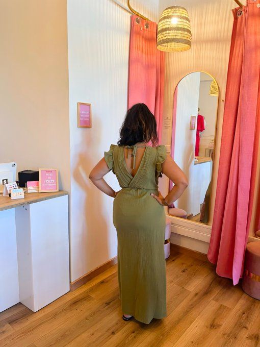 Robe Audrey - Gaze de coton KAKI