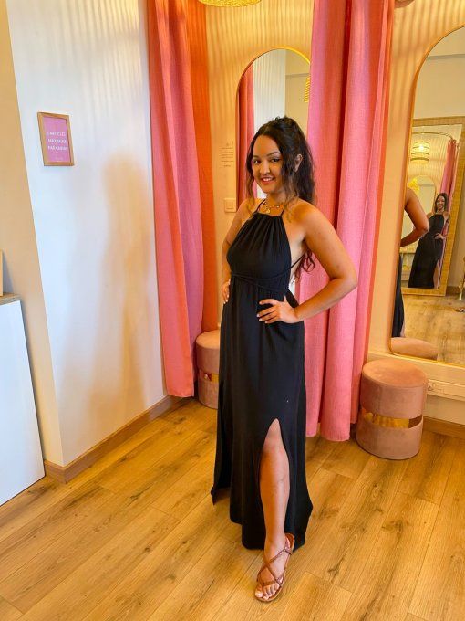Robe Ludivine - Gaze de coton Noire