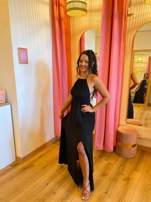 Robe Ludivine - Gaze de coton Noire