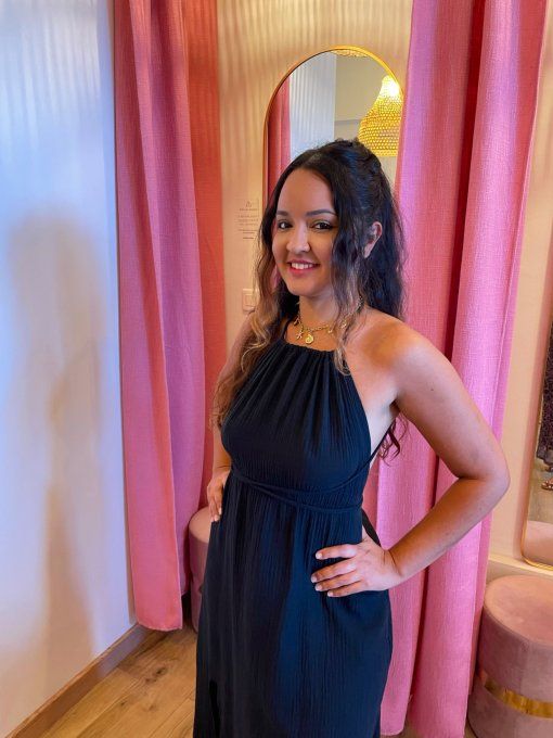 Robe Ludivine - Gaze de coton Noire