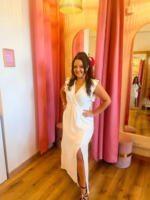 Robe Audrey - Gaze de coton Blanche