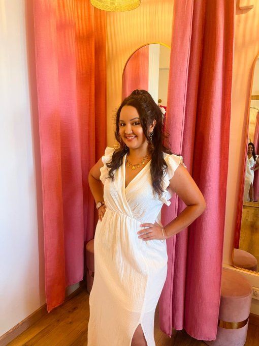 Robe Audrey - Gaze de coton Blanche