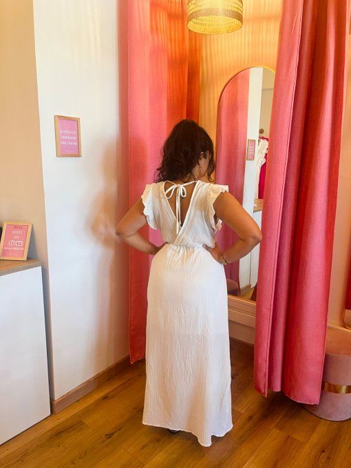 Robe Audrey - Gaze de coton Blanche