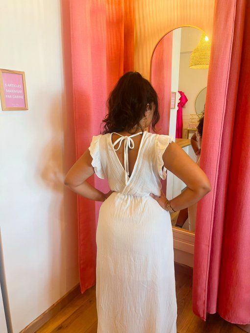 Robe Audrey - Gaze de coton Blanche