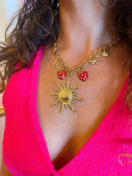 Collier Soleil fraise
