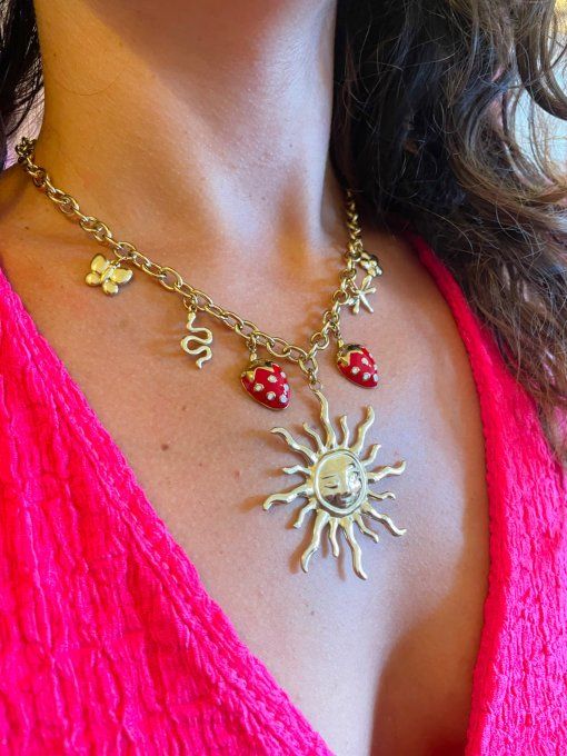 Collier Soleil fraise