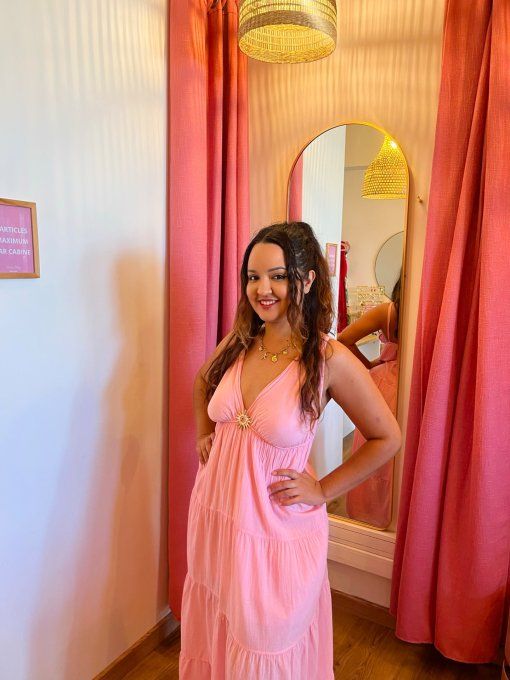 Robe Catherine - Rose 100% coton