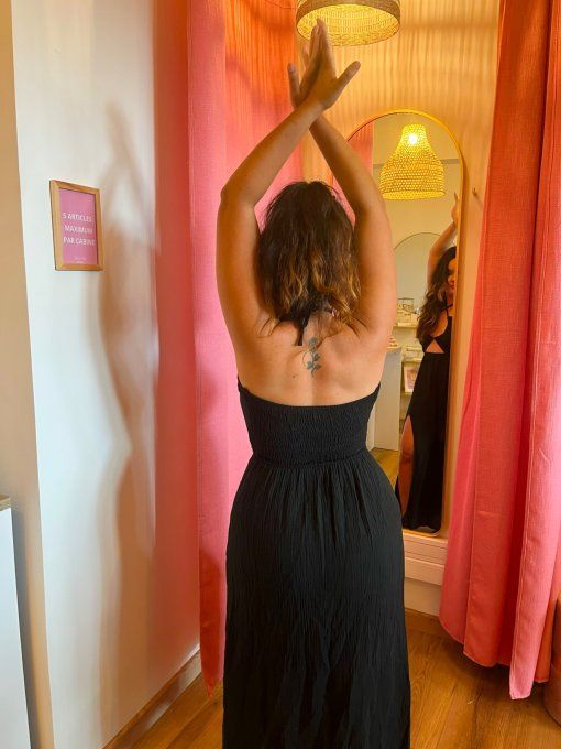 Robe Nayla Gaze de coton- Noire