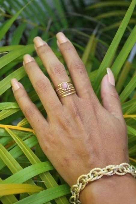 Bague Justine  Rose Fonce