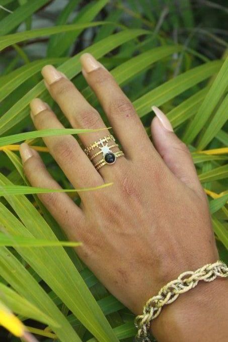 Bague Ivy  Noire