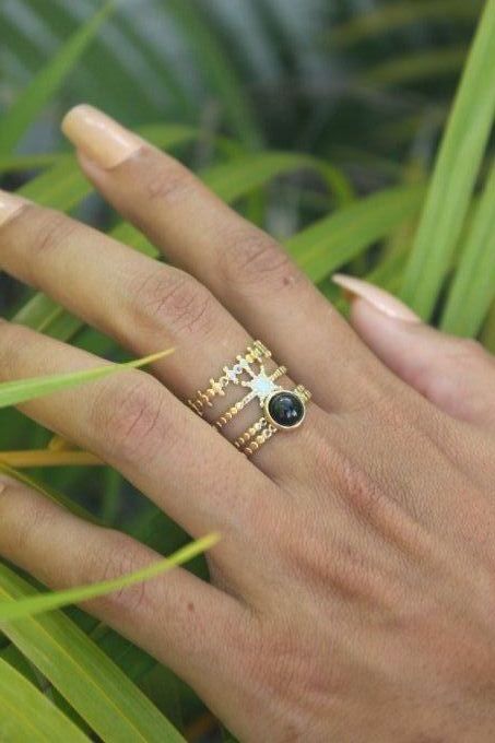 Bague Ivy  Noire